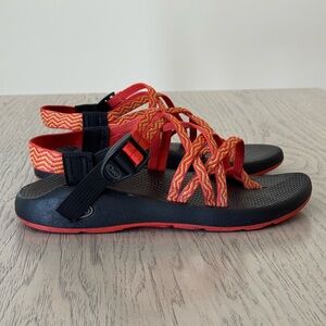Chaco Z/2 Classic  sport chevron orange double strap adjustable sandals size 8